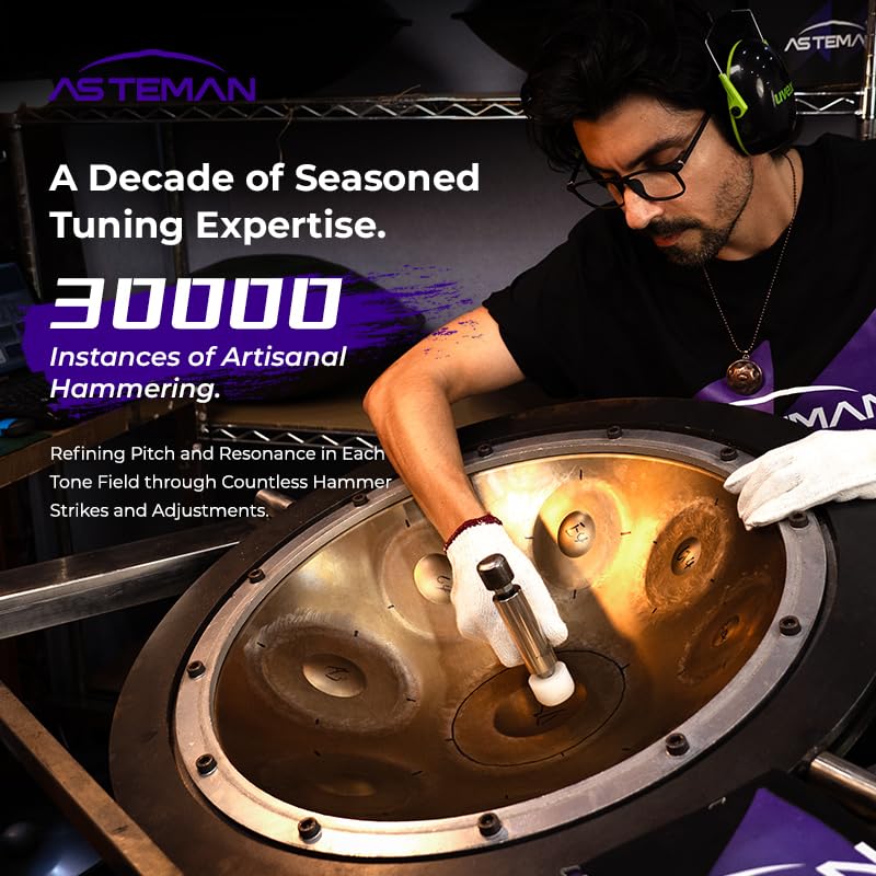 Amazon | ASTEMAN ハンドパン D Minor、22インチ、ノート10個、バック
